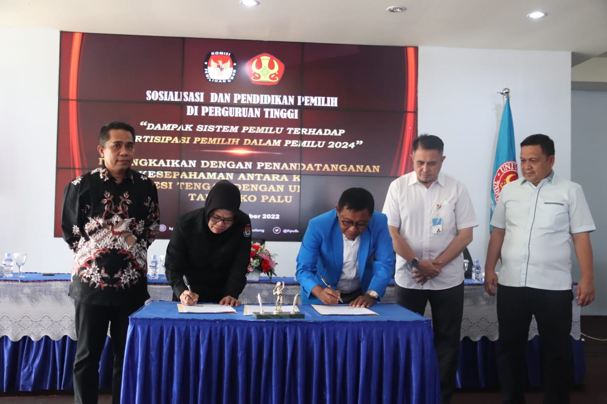 Sukseskan Pemilu 2024, KPU Sulteng - Untad Teken MoU - HARIAN MERCUSUAR